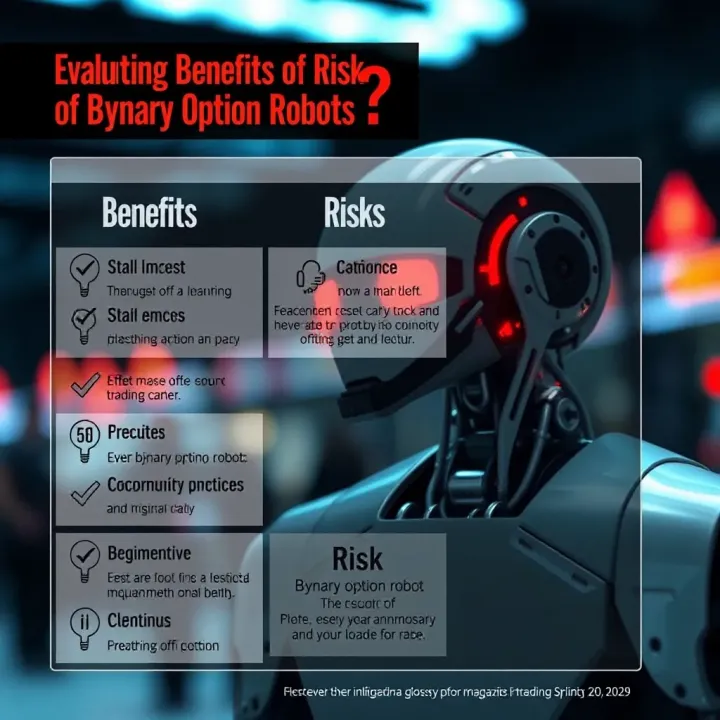 Graphic showing benefits and risks associated with using binary option robots in the Nigerian trading market