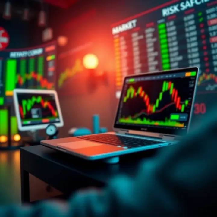 Conceptual illustration of risk management strategy in binary options trading