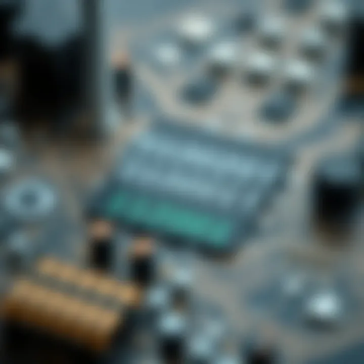 Illustration of binary code integrated with electronic circuit board components