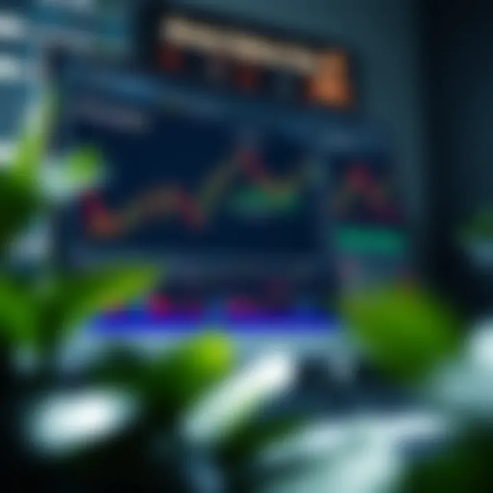 A computer screen displaying a binary options trading platform with charts and demo account features