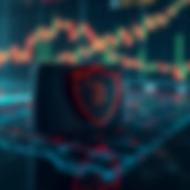 Secure digital wallet with cryptocurrency symbols and shield icon representing protection