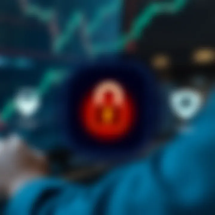 Secure digital platform showing encrypted connection and financial protection symbols