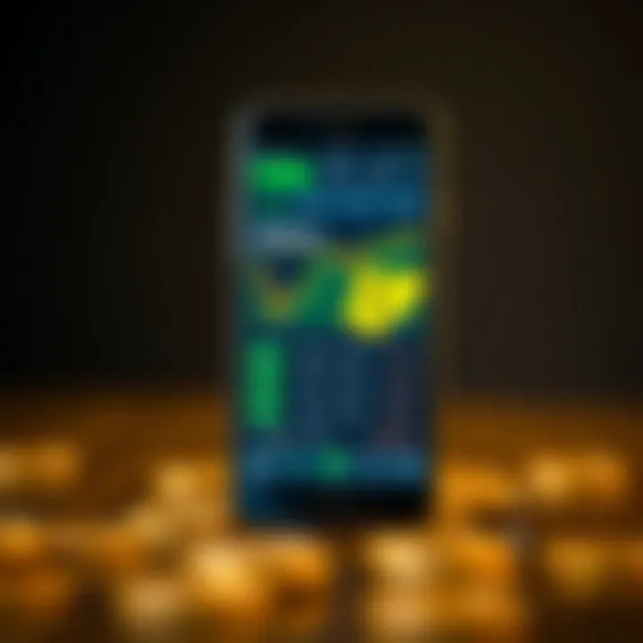 Smartphone displaying forex trading app interface with currency charts and Nigerian Naira symbol