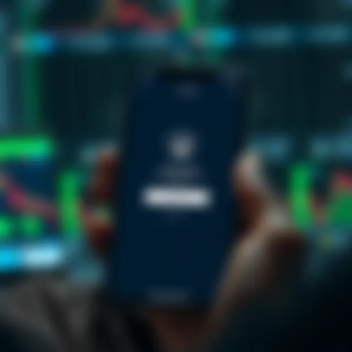 Mobile device showing secure login screen for a forex trading platform tailored for Nigerian users
