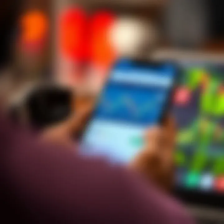 User interface displaying charts and trading options on a mobile device for Nigerian investors