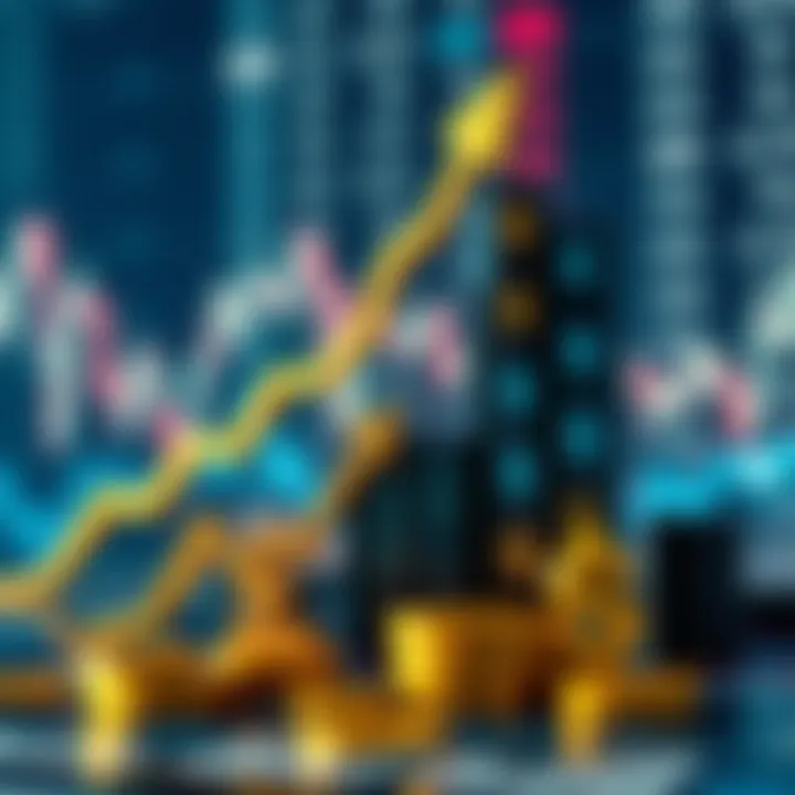 Conceptual illustration of financial growth with upward trending graphs and Nigerian currency symbols