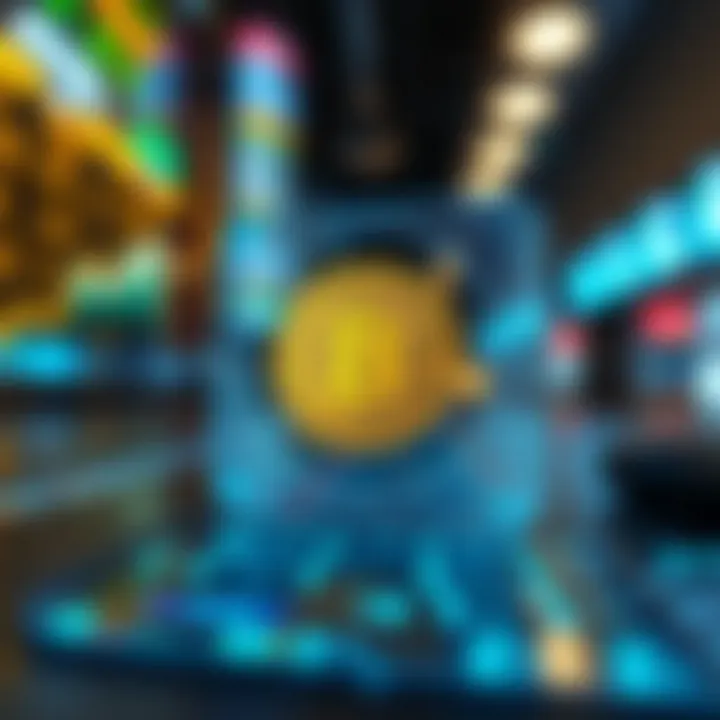 Visual representation of digital security elements protecting bitcoin transactions