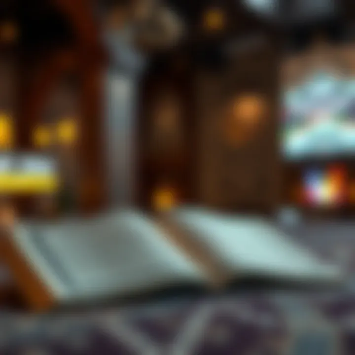Visual representation of Islamic finance principles with Quranic text and financial symbols