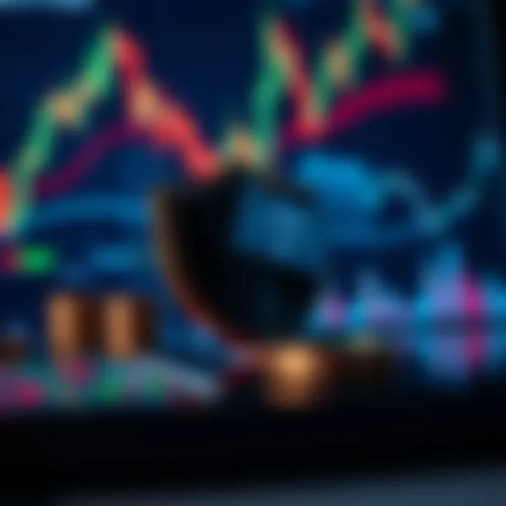 Conceptual illustration of risk management tools such as charts and protective shield