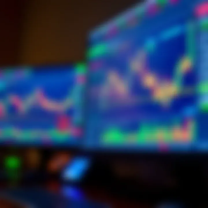 Computer screen displaying forex trading platform with charts and financial data