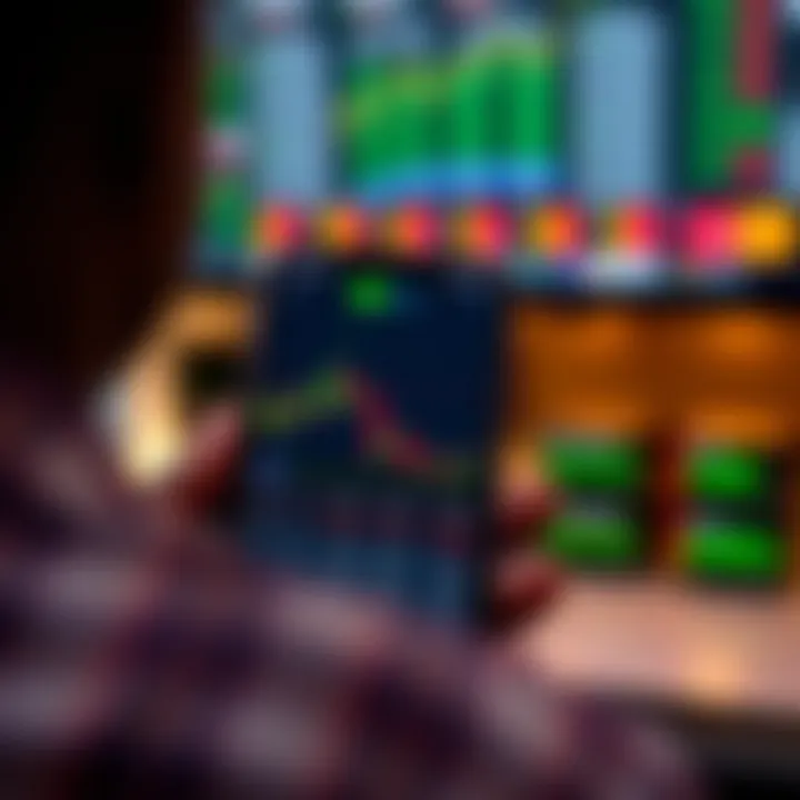 Mobile device showing active forex trading interface with real-time currency exchange rates