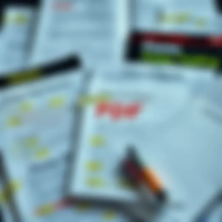 Collection of forex trading PDF documents with highlighted notes and annotations