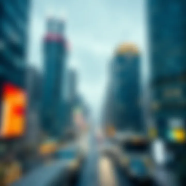 Binary Code Driving Digital Innovation Conceptual representation of digital technology powered by binary code in a futuristic cityscape