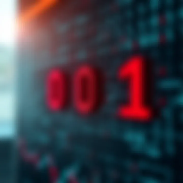 Visual diagram showing binary digits 0 and 1 representing digital data flow