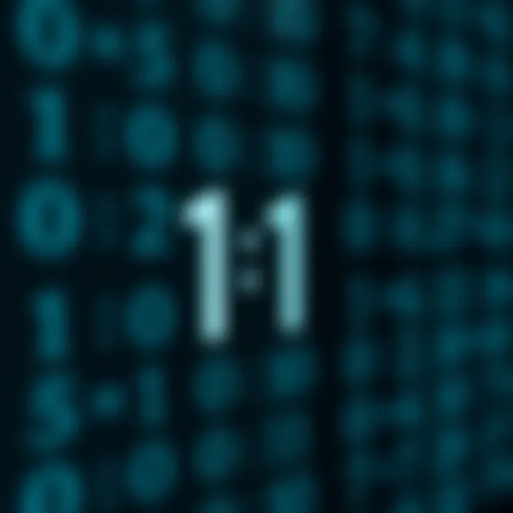 Visual example demonstrating subtraction in base two number system