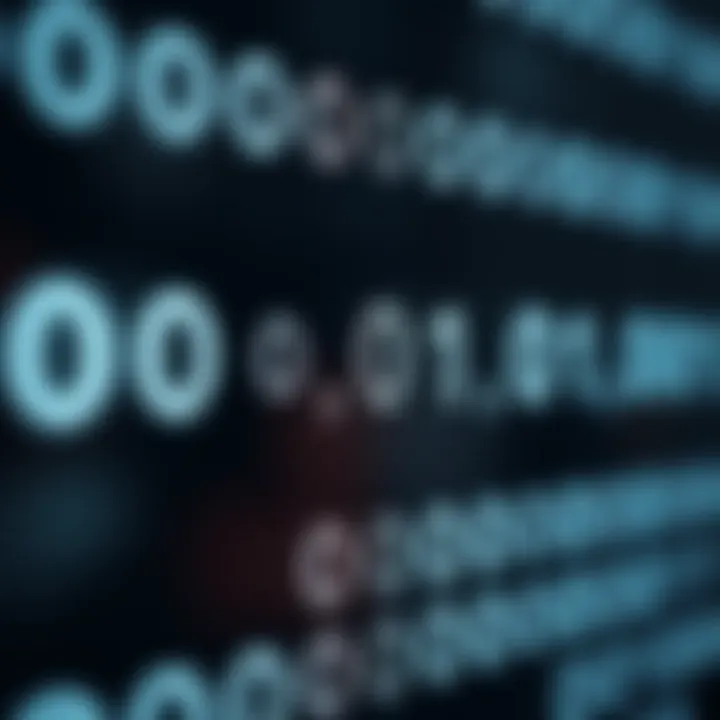 Diagram showing the binary numeral system with digits zero and one arranged in a sequence