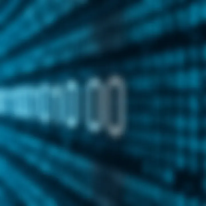 Graphic representation of binary digits forming a digital sequence
