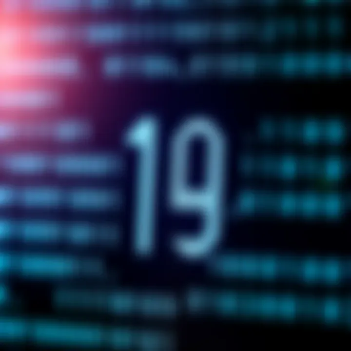 Binary code displayed on a digital screen representing the number ten in computing systems