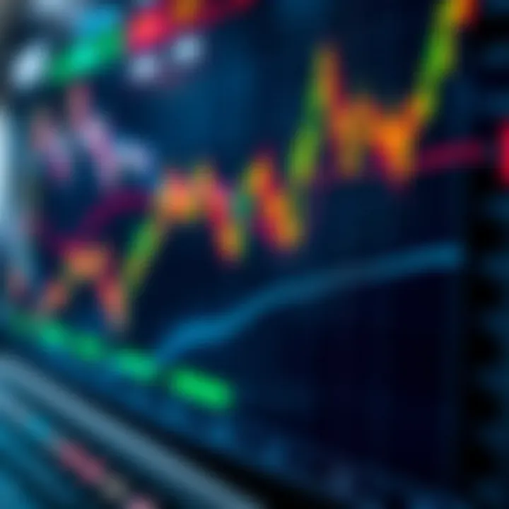 Graph showing currency exchange rate fluctuations on a digital trading platform