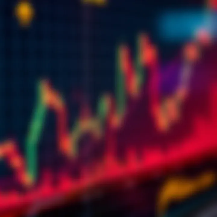 Graph showing currency pairs with upward and downward trends highlighting forex market fluctuations