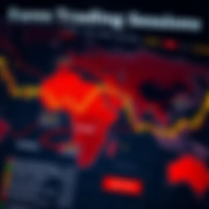 Map highlighting key forex market sessions with emphasis on Nigerian trading times