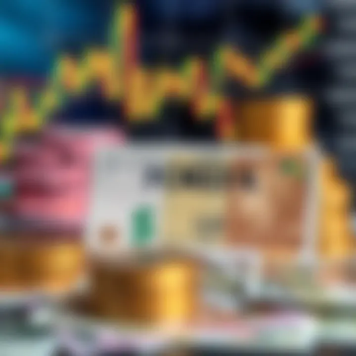 Conceptual illustration of forex trading charts and currency symbols with Nigerian Naira sign