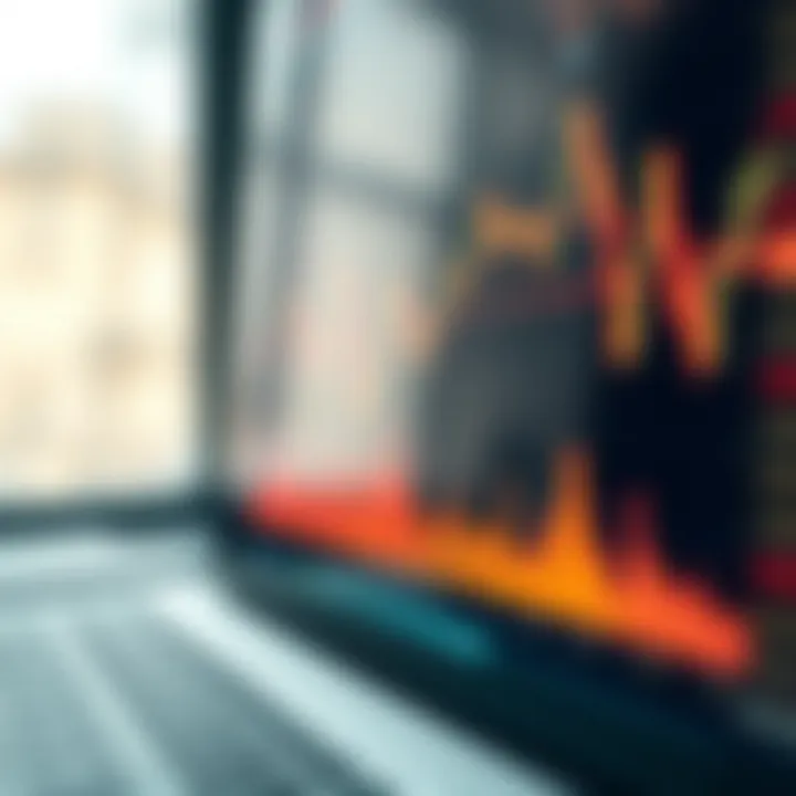 Graph showing upward and downward asset price trends in a digital trading platform interface