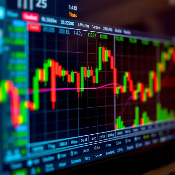 Illustration of bullish and bearish candlestick patterns showing price movement trends on a financial chart