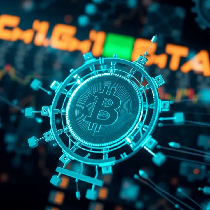 Conceptual graphic of digital gear mechanisms symbolizing crypto trading bot operations and algorithmic decision making