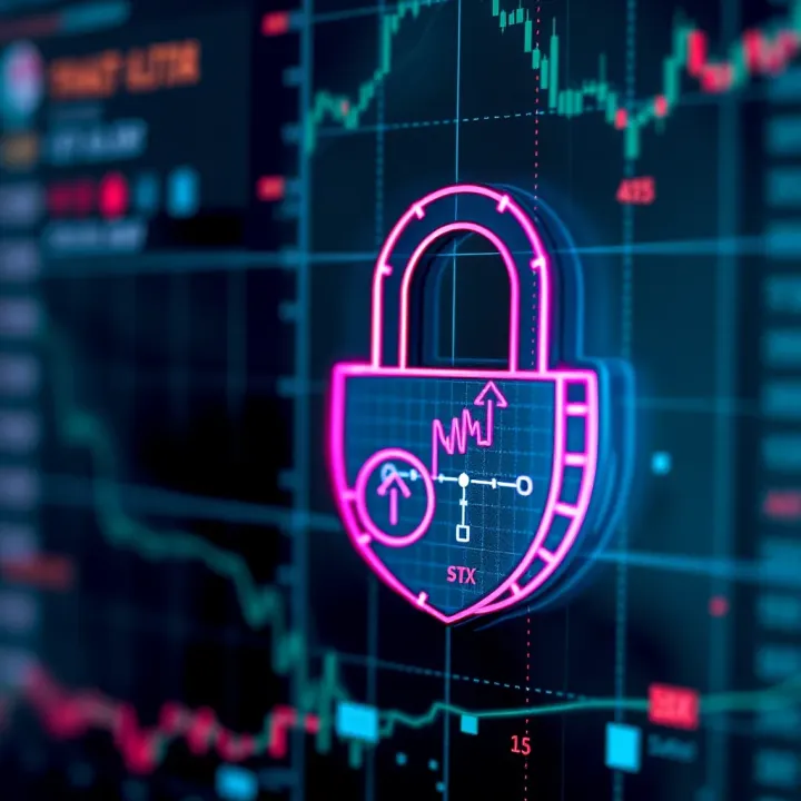 Secure digital lock symbolizing protection of financial information in mobile trading apps