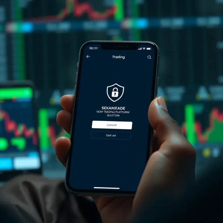 Mobile device showing secure login screen for a forex trading platform tailored for Nigerian users