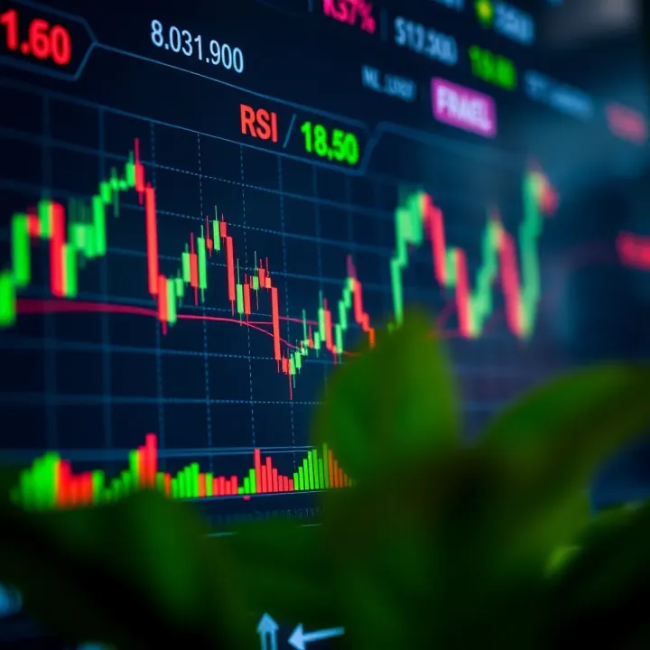Chart displaying popular forex indicators including moving averages and RSI for market analysis