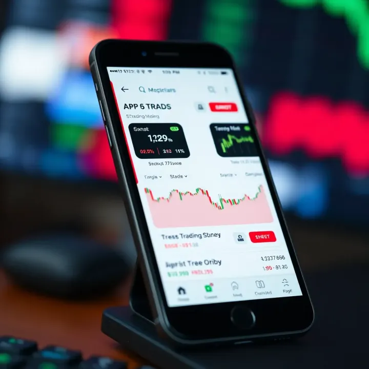 Mobile phone displaying a stock trading app dashboard with Nigerian market data
