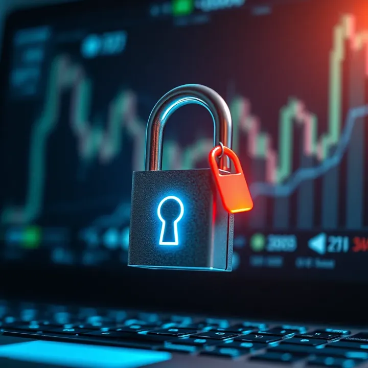 Secure digital padlock symbolizing app security in online stock trading
