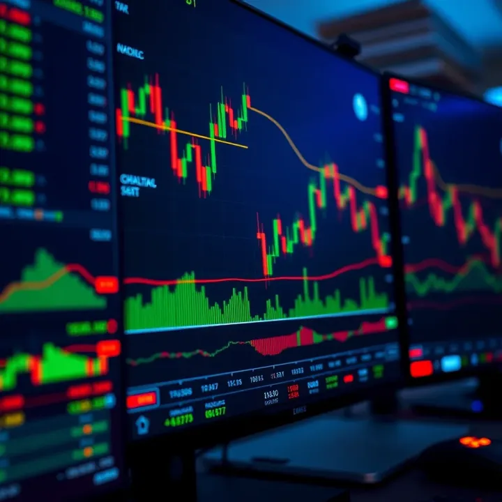 Dashboard displaying forex trading platform with currency charts and market data