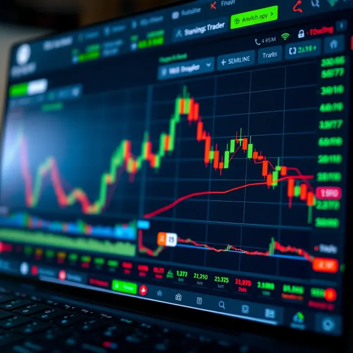 Dashboard displaying cryptocurrency price charts and trading options on a Nigerian platform