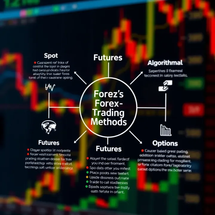 Diagram illustrating spot, futures, options, and algorithmic forex trading types
