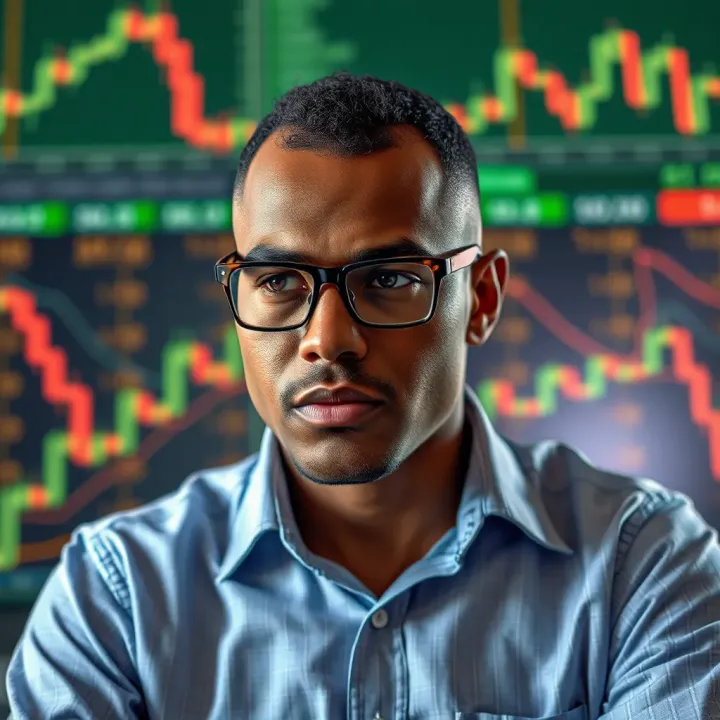 Conceptual illustration of risk management and emotional control in trading