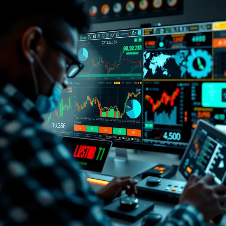 Illustration of technology integration in business risk management featuring data analytics and monitoring tools