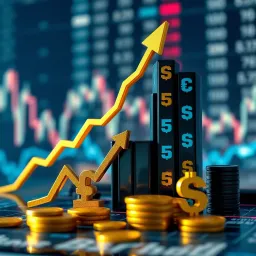 Financial Growth Insights for Binary Trading in Nigeria Conceptual illustration of financial growth with upward trending graphs and Nigerian currency symbols