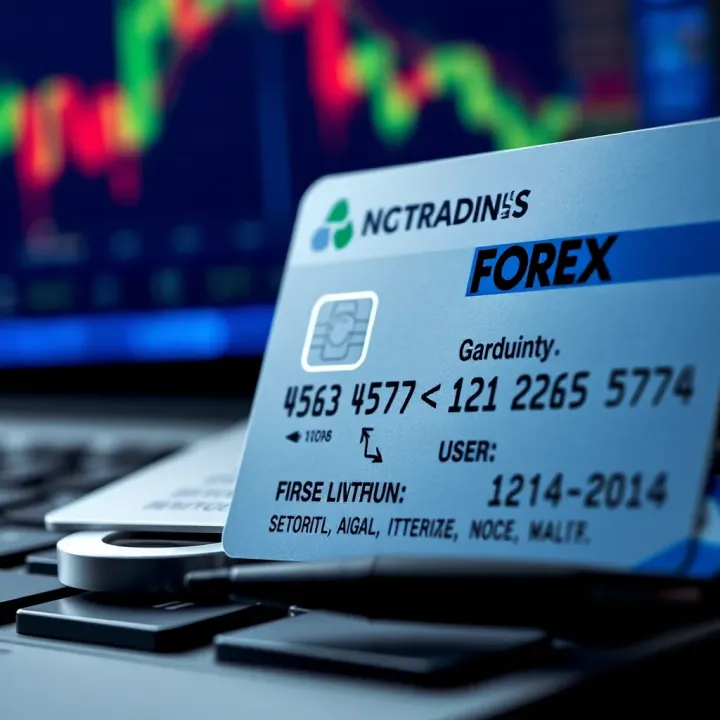 Close-up view of a forex trading identification card issued in Nigeria illustrating security features and user information