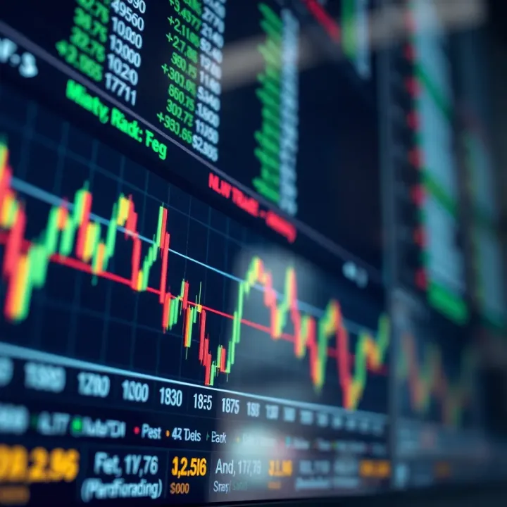 Chart showing currency exchange rates and trading indicators