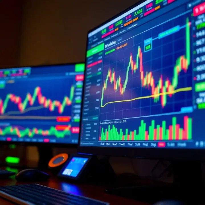 Using Advanced Trading Platforms for Forex Success in Nigeria Computer screen displaying forex trading platform with charts and financial data
