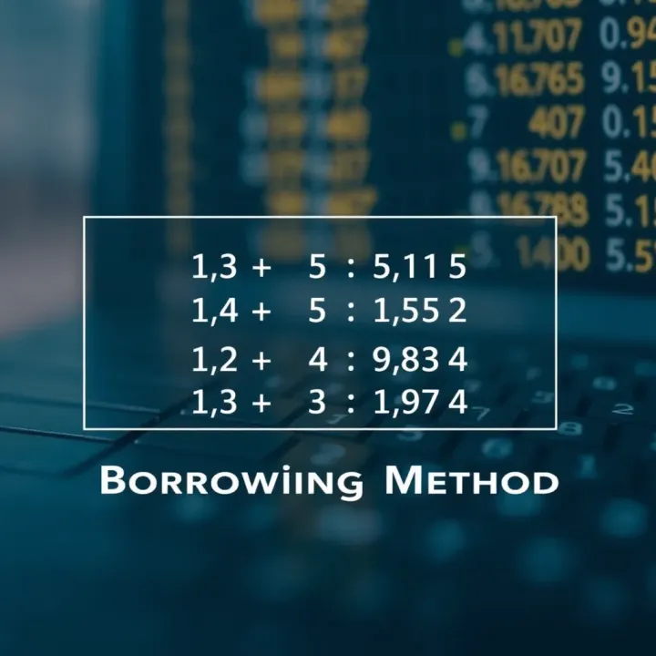 Diagram illustrating binary subtraction using borrowing technique