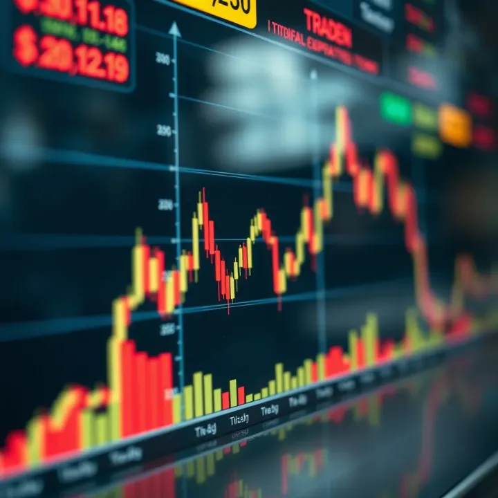 Graph showing fluctuating currency exchange rates over time