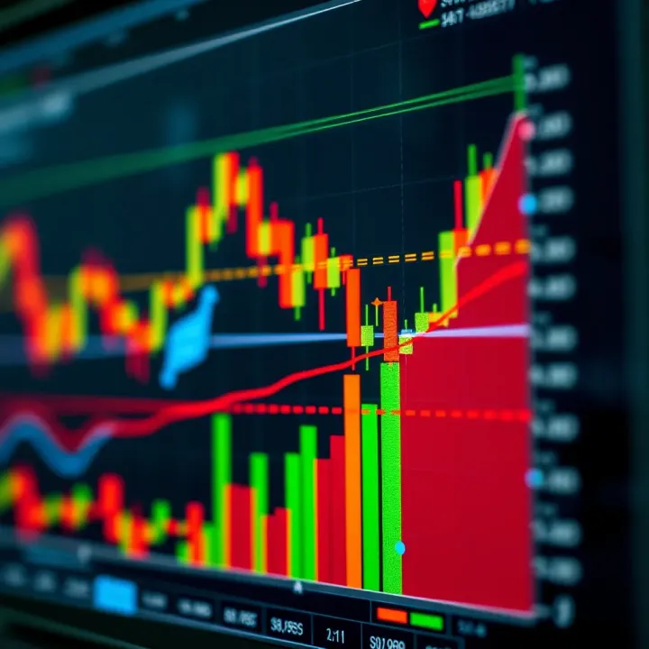 Chart illustrating a bullish flag pattern with price consolidation and breakout