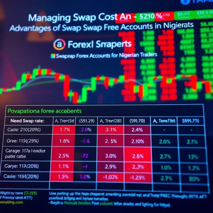 Chart showing comparison of swap rates and benefits of swap-free accounts for forex traders in Nigeria