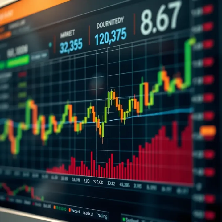 Graph showing upward and downward trends in binary option trading