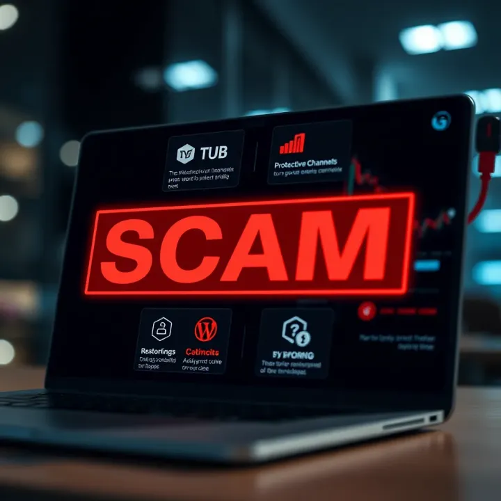 Visual guide showing protective measures and reporting channels to avoid loss from binary scams in fintech and online trading