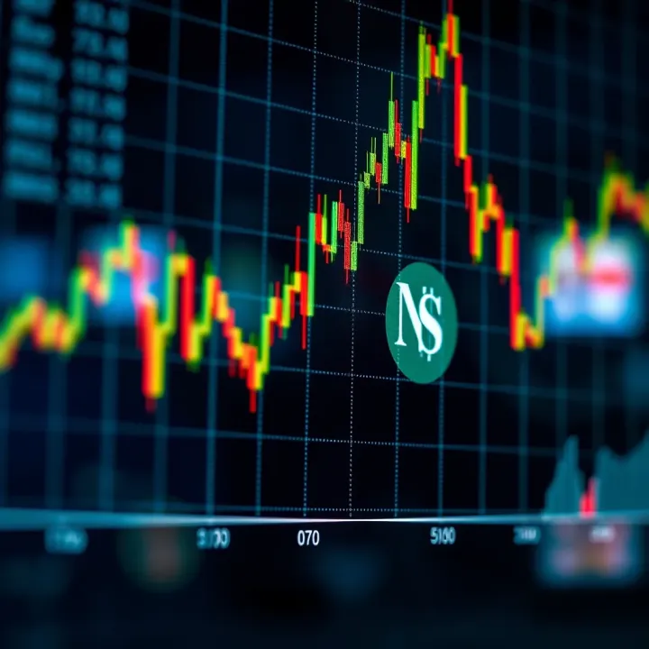 Graph showing fluctuating forex market trends with Nigerian naira symbol